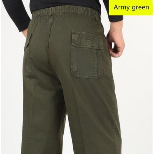 New Suitable For Four Seasons Men Straight Pants Cotton Loose Trousers Mens Pants Size XL- 5XL