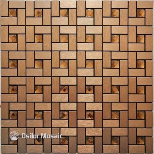Tea color metal mosaic aluminum plastic plate mosaic tiles for kitchen backsplash decoration tiles