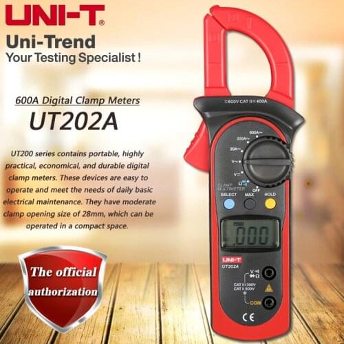 UNI-T UT202A 600A Digital Clamp Meter Digital Hold Diode Test Low Voltage Display On-Off Beep