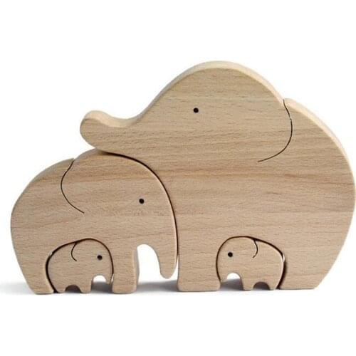 Home Decor Mothers Day Gifts Elephant Mother And Child Statues Wooden Sculpture Ornament for Home Office Desktop Decor