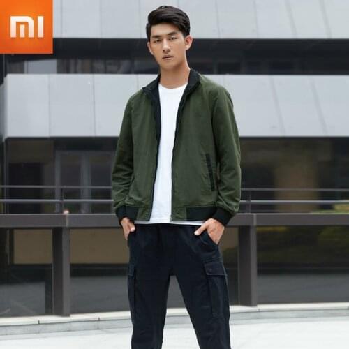 Xiaomi Double Side Bomber Jacket Reversible Windproof Waterproof Wrinkled Jacket Fashion Men Clothes Garment Outdoor Coat