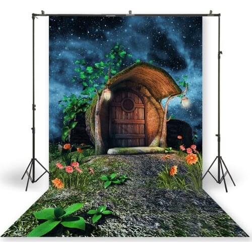 HUAYI Photography Backdrop Newborns Baby Birthday Studio Photo Background Mushroom House Forest Photo Backdrops XT-6802