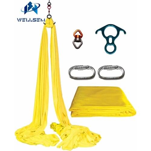 Wellsem 9 Yards Aerial Silks Equipment Anti-gravity Yoga Hammock Swing Yoga for Acrobatic Gymnastics Flying Dance Performance