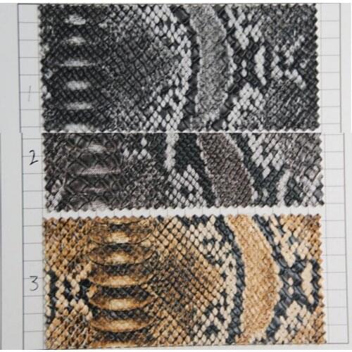 Faux PU leather for luggage bags imitation Snake Print leather / golden Snake Print skin / flower Snake Print