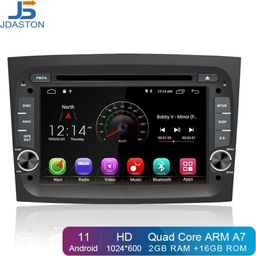 JDASTON Android 10 Car DVD Player For Fiat Doblo 2015 2016 GPS Navigation One Din Car Radio Stereo multimedia Steering Wheel SD