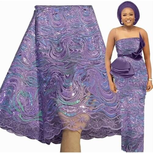 Kalume African Net Lace Fabric Tissue Sequins Tissue Nigerian Tulle Lace Fabric Gold Thread For Wedding Party Diy Dress F2484
