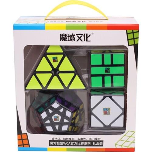 Moyu Meilong Bundle 4PCS Set Gift Packing Magic Cube Mofangjiaoshi Speed Puzzle Educational Toys Children Professional games