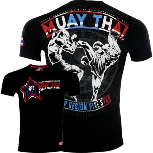 Mens Muay thai T Shirt Sports Running T Shirt Mens Gym Fitness MMA Training Shirts Dry Fit Sportswear Boxing bjj Quick Dry