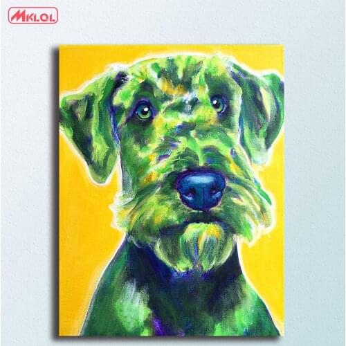 Large size wall art Airedale Terrier pop Canvas Painting For Living Room Home Decoration Oil Painting On Canvas Wall Painting