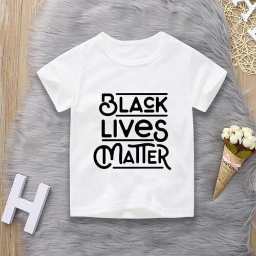 New 2020 Boy Clothes Black Lives Matter Fashion Letters T Shirt Girl Casual Girls Tshirt Round Neck Kids Clothing Children Cute