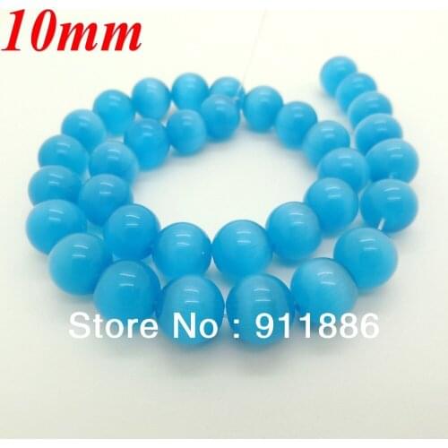 Wholesale (400Pcs/Lot) 10mm Sky Blue Cats Eye (Opal) Beads For Fashon Jewelry Making,Handmade Lampwork Stone Round Shape Beads