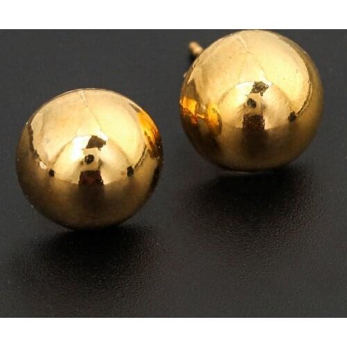 Half Ball Earrings Amazing Smooth Gold Color Women Half Ball Stud Earrings Jewelry