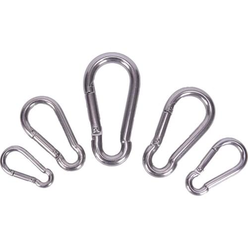 Spring Snap Quick Link Lock Ring Carabiner 304 Stainless Steel Spring Carabiner Snap Hook Keychain Lock Buckle M4/M5/M6/M7/M8