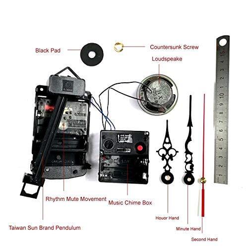 Rhythm Silence Movement Music Chime Box Plastic Quartz Mechanism Hands Pendulum Drive Units DIY Clock Accessory Kits
