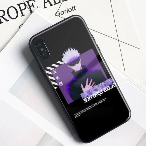 Satoru Gojo Jujutsu Kaisen Anime Silicone Glass for IPhone SE 6 6s 7 8 Plus X XR XS 11 12 Mini Pro Max Phone Case Cover Shell