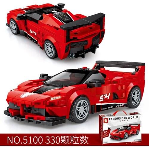 FXXK-EVO Super racing sports car SY5100 childrens educational small particles building block toy for children gifts