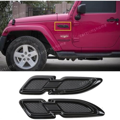 Universal Black Hood Side Fender Air Vent Cover Trim for Jeep Wrangler TJ/JK/JL