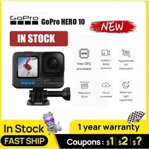 Presale GoPro HERO 10 Black Action Camera 4K 5.3K Front Screen Sports Cam 23MP GP2 Waterproof Mini Video Camera vs GoPro HERO 9