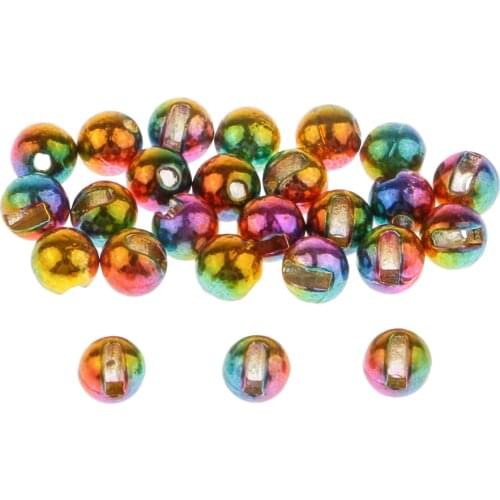 25pcs Fly Tying Tungsten Slotted Beads Round Nymph Head Bugs Head Ball Beads 2.8mm Fly Tying Material Fly Fishing Accessories