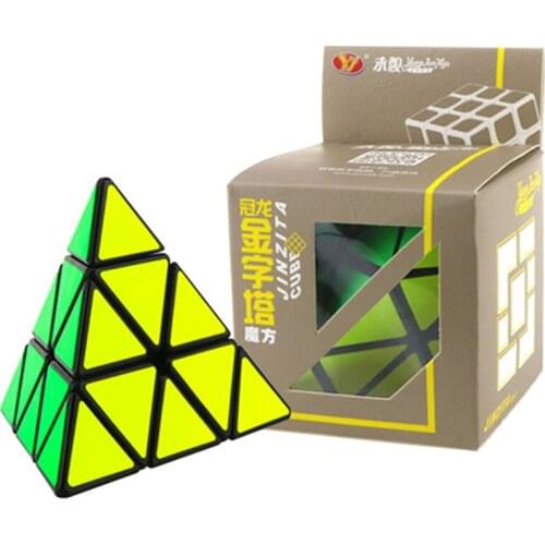 YongJun Guanglong 3x3 pyramid cube 3 Layers professional puzzle stickers cubes childrens early education toys adult gifts