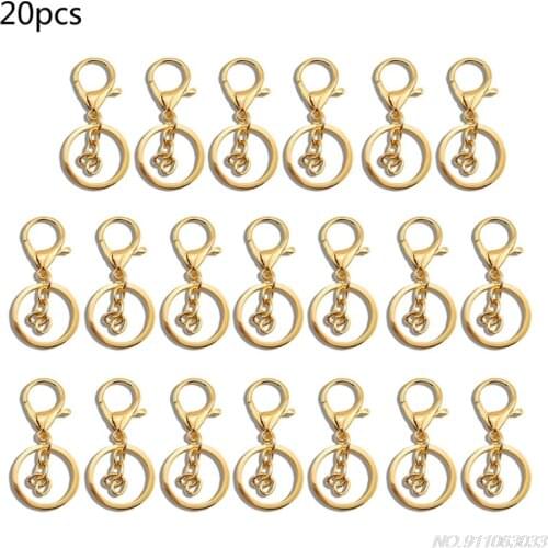 20Pcs Gold Silver Metal Snap Hook Lobster Clasps Lanyard Keyrings DIY Keychain Jewelry Findings D08 20 Dropshipping