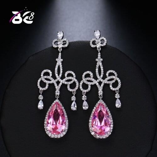 Be 8 New Fashion Water Crystal Drop Earrings, Chandelier Shaped Long Dangle Earrings Vintage Wedding Jewelry for Women E478