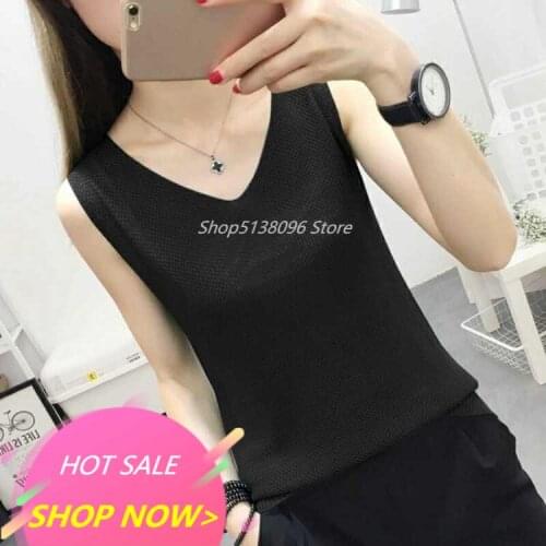 Spring and Summer Female 2021 New Hollow Knitted vest Loose Outside Wear Thin Linen Coat Large Size Black and White Sleeveless