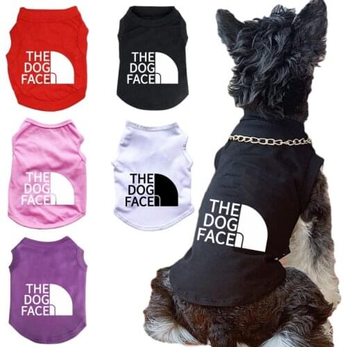 The Dog Face Pet Dog Vest Sweatshirt, Spring Summer Small and Medium Chihuahua French Bulldog Pure Cotton T-shirt Puppy Clothes