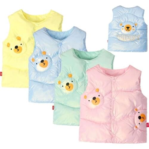 1-6 Years Old Winter Boys Girls Vest Cartoon Dog Cute Keep Warm Waistcoat For Kids Children Birthday Chirstmas Present