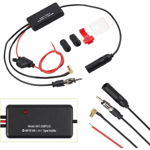 1 pcs Universal car-styling 12V 25dB Auto 3-in-1 DAB+ AM FM Signal Amplifier Car Antenna Aerial Splitter Radio Signal AMP