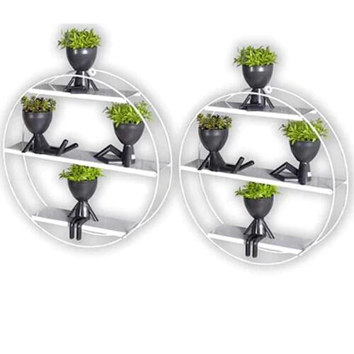 2-Set Metal Decorative Multi-Purpose Wall Shelf - White