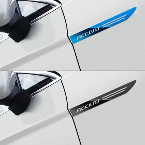 2pcs/set 3D Car Stickers Metal Leaf board side tail Logo Car Styling Tail Decal For Hyundai ACCENT 2009 2011-2020