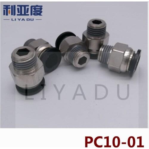 20PCS / lot PC10-01 10mm Tube 1/8" Black/White/fast joint / pneumatic connector / copper connector / thread