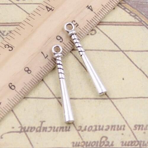 20pcs Charms Baseball Bat Club 35x5mm Tibetan Silver Color Pendants Antique Jewelry Making DIY Handmade Craft