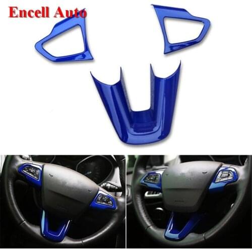 3Pcs/Set ABS Steering Wheel Protection Sequins Trim Sticker Car Stickers For Ford Focus 4 MK4 2014 2015 2016 Car Accessories