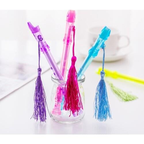 36pcs Creative Flute Modeling Pen Neutral Pen Can Whistle Student Reward Small Gift Stationery Wholesale for Writing Pens Gifts