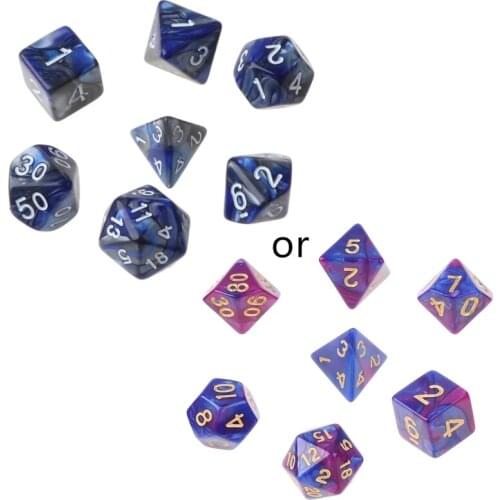 7pcs D20 Polyhedral Dice Double Colors 20 Sided Dices Table Board Role Playing Game for Bar Party