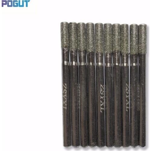 Hot Selling Diamond Cylindrical Burs Set, 3mm shank, 3mm Head, Rotary Tool Drill Bit for grinding jade, stone, glass