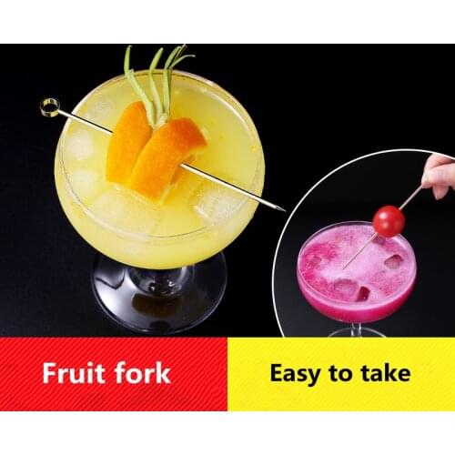 304 Stainless Steel Fruit Pin, Fruit Fork, Hotel Bartender, Wine Set Decoration, Fruit Sign, Salad, Cocktail Sign