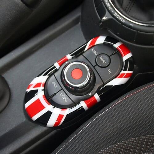 Union Jack Car Center Console Multimedia Panel Key Housing Cover Sticker for Mini Cooper JCW F55 F56 Car Styling Accessories