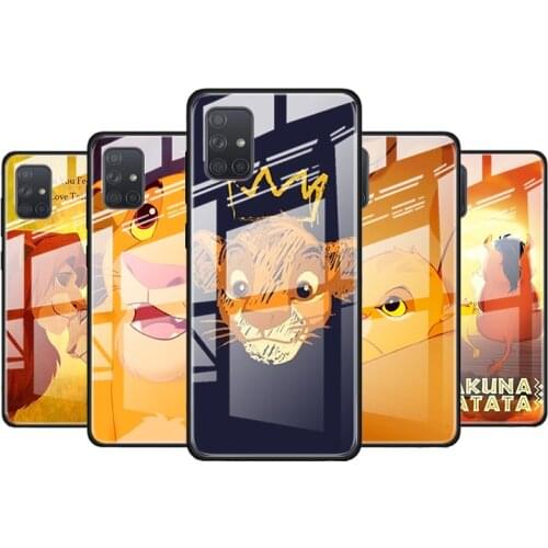 The lion king for Samsung Galaxy S21 Ultra A71 A51 4G 5G A91 A81 A41 A31 A21 A11 A01 Tempered Glass Phone Case