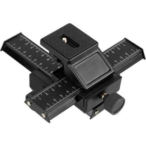 Black 4-way Macro Shot for Focusing Rail Slider 1/4 Screw F DSLR Camera for Canon Nikon