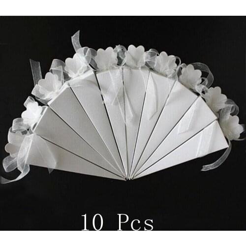 Flower Ice cream Shape Laser Cut Favors Gifts Candy Boxes With Ribbon Baby Shower Wedding Birthday Event Party Supplies