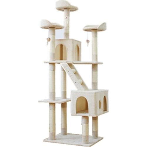 Pet Cats Tree House Multi-Level Tower Creative Cube House Scratching Removable Pad Cushions Pet Cat Activity Entertainment