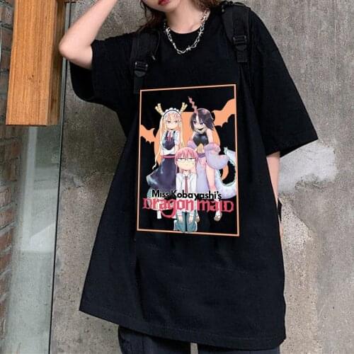 Eruma Kobayashi-san Tohru Short Sleeve Harajuku Anime T-Shirt Men Women Cotton Miss Kobayashis Dragon Maid Clothes Tops Tees