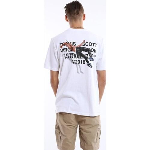 Summer Mens T-shirt Travis Scotts ASTROWORLD Harajuku Pure Cotton White T-shirt Letter Print Street Style Hip Hop T-shirt S-2XL
