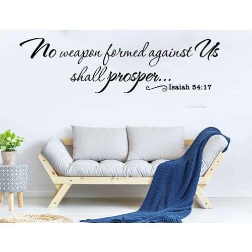 Spanish Isaiah 54:17 Bible Verse Christian Wall Decal Living Room No Weapon Forged Against You Shall Prosper Wall Sticker