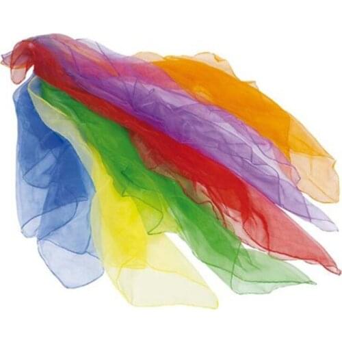 6 Colors Hemmed Square Juggling Dance Gauze Scarves Desigual Scarves 70*70cm Square Scarf Polyester Printed Shawl Scarf Women