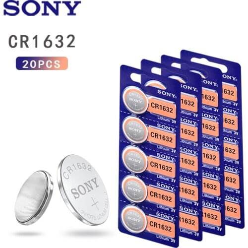 20pcs SONY Original CR1632 CR 1632 ECR1632 DL1632 KCR1632 LM1632 3V lithium Button Cell battery Batteries for Toys watch