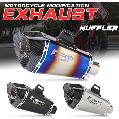 Motorcycle modified exhaust pipe universal small hexagon muffler R6 FZ8 DUKE390 R25 MT07 MT09 YZF R1 R6 with DB Killer